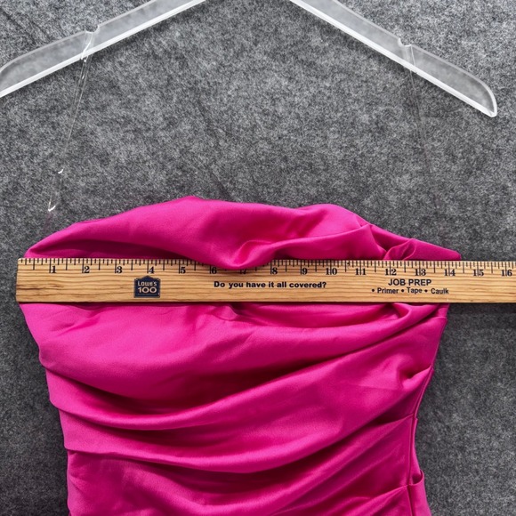 Womens Strapless Mini Dress Size XS Hot Pink Ruched Bow Cocktail HOCO Party Prom - Picture 6 of 12